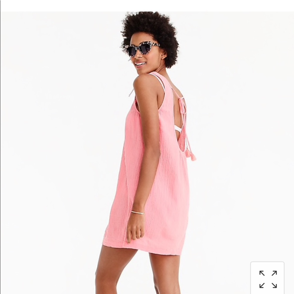 NWT J. Crew Tie Back Crinkle Cotton Tank Dress